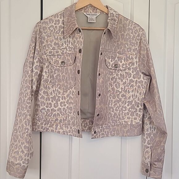 Paolo Santini Cropped Jacket Animal Print Size 12 - Picture 9 of 11
